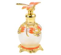minkissy Orange Dragonfly with Alloy and Artificial Stone Base Lovely Design 15ml Perfume Storage Bottle Refillable and Disassemblable Glass Essential Oil Container for