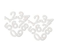 minkissy Pearl Rhinestone Iron-on Number Patches Set 0-9 White Non-Woven Fabric DIY Clothing Appliques for Garment Repair and Decoration, 2 Sets with Pearls and Rhinestones for Shoes Bags