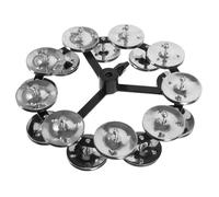 minkissy Percussion Hihat Tambourine Double Row Drum Set Cymbal Accessory Durable Steel Jingle Bells for Beginners Professionals Bright Sound for Drumming Enthusiasts