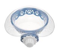 minkissy Pet Bowl Plastic Feeder Prevents Spills Safe for Pets Blue Heart-shaped Design Plastic Material for Serving A Single Meal at Home Decor Suitable for Cat Dog