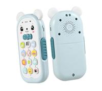 minkissy Phone with Lights and Music Early Educational Musical for Boy Girl and Light Blue Engaging Cartoon Design for Auditory and Visual Development Teething Relief and Skill