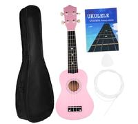 minkissy Pink Basswood Ukulele for Beginners with Bag Spare String Pick English Instruction Manual Soprano Musical Instrument for Adults Learning Hawaiian Harmony