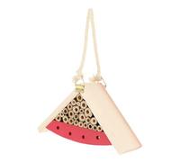 minkissy Pink Wooden Bee House Hanging Insect Hotel with Decorative Design Synthetic Material Garden Habitat Shelter for Bees