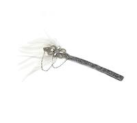 minkissy Plume Headband with Crystal Rhinestones and Tassels Vintage for Women 1920s Elegant Polyester Cocktail Party Hair Accessory, for Special Occasions and Banquets