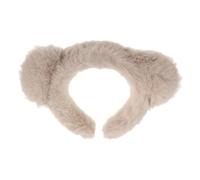 minkissy Plush Bear Ear Headband for Makeup Face Washing Spa Cute Khaki Hairband with Comfortable Plush for Yoga Shower Stylish Animal Ear Design for Autumn Fashion