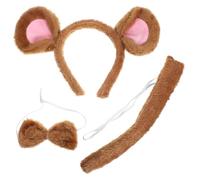 minkissy Plush Mouse Ears Headband Tie Halloween Animal Costume Set Costume Set for Animal Party Cosplay Carnival