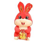 minkissy Plush Rabbit Doll with Lucky Bag Adorable Bunny Mascot for Year Rabbit Decor for Parties Festivals Home Office and Gifting Soft