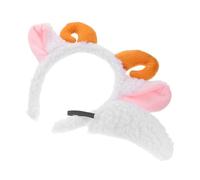 minkissy Plush Sheep Horn Headband with Tail Set Elastic Sheep Ear Shape Headbands for Cute Animal Costume Accessories for Themed Parties Birthdays Cosplay Events