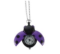 minkissy Pocket Watch Pendant: Ladybug Keychain Cute Animal Charm Vintage Quartz Design - for Handbags Accessories and Daily Use Purple