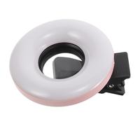 minkissy Portable Clip-on Macro Fill Light 15x Mobile Phone Lens Ring Light for Photography Video Recording Beauty Close-ups with Pink LED Selfie for Travel and Outdoor Use