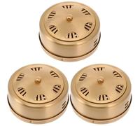minkissy Portable Moxibustion Box 3-Pack with Thickened Copper Holder for Home and Massage Therapy Prevents Moxa Stick Dropping Smooth Finish 3.15X3.15X4.13In Each