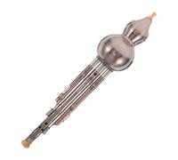 minkissy Professional B Key Chinese Hulusi Flute Copper-plated Gourd Instrument with Triple Tone for Student Learning Portable Practice and Traditional Festival Performance