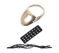minkissy Professional Brass Ring Archery Thumb Ring Wear-resistant Gold Polished Brass Ergonomic for Traditional Archery Shooting Right Hand 1 Set