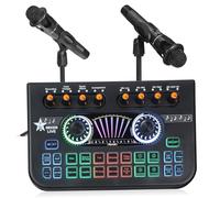 minkissy Professional Podcast Microphone Kit with Voice Changer Sound Card Dj Mixer Equipment Bundle for Streaming Singing and Recording Metal Plastic Build Creative Audio Effects for