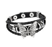 minkissy Punk Gothic Butterfly Cuff Bracelet Wristband Unisex Rocker Bangle for Casual Party Prom Teens Men Women Fashion Accessories