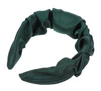 minkissy Pure Twisted Headband for Women Vintage Knotted Hair Band Fabric Elegant Accessory for Exercise Travel and Daily Wear Dark Green