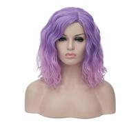 minkissy Purple Pink Gradient Wig Fashion Women Wig Side Swept Bangs for Cosplay and Daily Wear Cosplay Headwear
