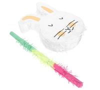 minkissy Rabbit Pinata Toys Party Accessory Easter Rabbit Shaped Toy Game Supply for Boys and Girls Easter Egg Bunny Festival Decorations