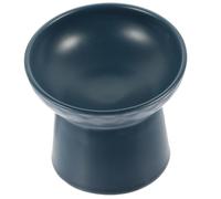 minkissy Raised Tilted Cat Bowl Blue Candy Color Ceramic Pet Food Basin Nordic Neck Protection Wide Mouth Elevated Feeding Dish for Household Cats and Kittens