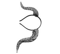 minkissy Realistic Devil Horn Headband with Curved Silver Pu and Plastic Horns, Quick Wear and Versatile Use for Cosplay and Themed Parties, Gothic Style Halloween Accessory
