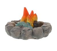 minkissy Realistic Miniature Campfire Model Faux Stone Bonfire Scene Accessory for Dollhouse and Micro Landscape Decoration Exquisitely Sculpted Mini Campfire Ornament