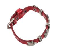 minkissy Red Leather Bangle Cuff with Star Studded Design, Vintage Punk Style for Men and Women, Comfortable Long Time Wear with Lasting Shine and Textured Feel