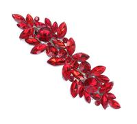 minkissy Red Rhinestone Bridal Hair Clip Crystal Wedding Hair Accessory for Brides Bridesmaids Lightweight Elegant Vintage Style Headpiece for Women