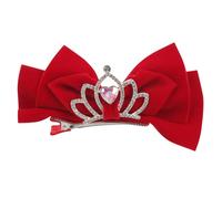 minkissy Red Rhinestone Crown Hair Bow Clip for Bow Hair Accessory with Sturdy Clip Elegant Headband Alternative for Weddings and Parties