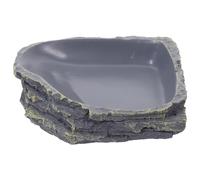minkissy Reptile Feeding Bowl Resin Plate Shape Food and Water Dish | Easy to Clean, Prevents Overflow, Lizard Bowl for Terrarium Use, Close to Nature Styling