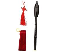 minkissy Resin B Flat Vertical Bawu Flute with Storage Pouch Lightweight Portable Musical Instrument for Beginners Learning Chinese Folk Wind Instrument