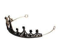 minkissy Retro Black Alloy Crown Headband for Women, Delicate and Well-made Hair Accessory with Light Weight Design, Bridal or Party Hair Decoration