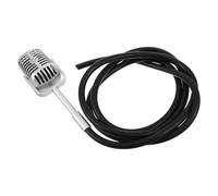 minkissy Retro Microphone Prop for Bar Decor and Game Night Centrepiece, High Realism Detailing with Silver Plastic and Rubber Wires, Classic Vintage Mic Look for Party Decoration