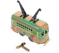 minkissy Retro Pull Back Bus Toy Green Iron Die Cast Play Vehicle