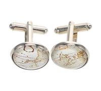 minkissy Retro round Metal Cufflinks for Men Featuring World Map Design, Practical and Unique Artistic Shirt Accessories for Business and Wedding Occasions