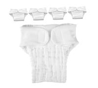 minkissy Reusable Cotton Baby Nappy Inserts for Toddlers Size l 5pcs White Washable Absorbent Breathable Cloth Diaper Liners Suitable for 9-15 Months 10-15kg Infants Potty Training Swimmers