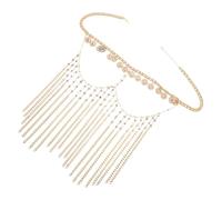 minkissy Rhinestone Fringed Forehead Chain Elegant Tassel Headpiece for Women Stylish Wedding Hair Accessories Boho Hair Jewelry for Festivals and Parties