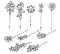 minkissy Rhinestone Hair Pin Set 10pcs Pin Decorative Hair Jewelry for Women Versatile
