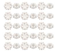 minkissy Rhinestone Pearl Flower Buttons 30Pcs Flatback DIY Embellishments for Hair Accessories and Bag Decoration