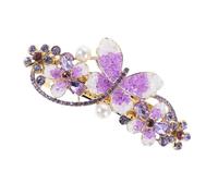 minkissy Rhinestone Ponytail Hairpin Elegant Bling Hair Clips for Women Rhinestone Hair Barrette Clip Purple Casual Looks Bridal Party