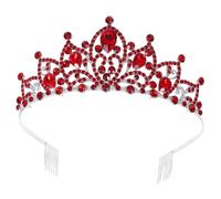 minkissy Rhinestone Princess Crown Headband for Girls Baroque Vintage Wedding Hair Accessories Tiaras for Women and Boys and Girls Birthday Parties