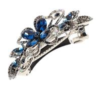 minkissy Rhinestone Spring Hair Clip for Women Blue Color Decorative Back Hair Pin Suitable for Weddings and Special Occasions