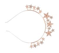 minkissy Rhinestone Star Headband for Women Comfortable Non-slip Hair Band with Glamorous Embellished Five-pointed Star Design Rose Gold Accessory for Parties Weddings and Daily Wear
