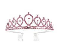 minkissy Rhinestone Wedding Crown Headband Mini Comb Zinc Alloy Bride Headdress for Bridal Party