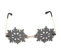 minkissy Rimless Snowflake Shape Sunglasses for Party Photo Props Unique Chic Eyewear for Christmas Festive Fun Stylish Black Novelty Glasses for Youth
