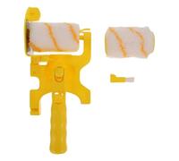minkissy Roller Brush Wall Paint Set with Long Handle, 1 Frame, 2 Rollers and 2 Soft Brushes for Furniture Surfaces and Wall Painting, Comfortable Handle for Home Use