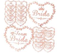 minkissy Rose Gold Foil Temporary Bride 2pcs Set for Bachelorette Party Favors, Wedding Team Bride Body Stickers for Bridal Shower and Hen Night Decorations