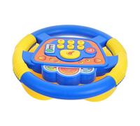 minkissy Rotating Steering Wheel with Car Sound Effects Interactive Driving Simulator for Develop Auditory Skills and Hand Eye Coordination Blue Design for Backseat Play