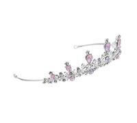 minkissy Royal Blue Bridal Tiara Headpiece Rhinestone Crystal Hair Band Wedding Crown for Fashion Show