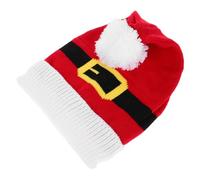 minkissy Santa Knitted Hat for Adults and Knit Cap with Pom Pom for Christmas Winter Warmth Festive Family Fun Holiday Headwear