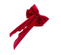 minkissy Satin Ribbon Bow Hair Clip for Women Metal and Cloth Barrette with Stable Hold Vibrant Red Decorative Hair Accessory
